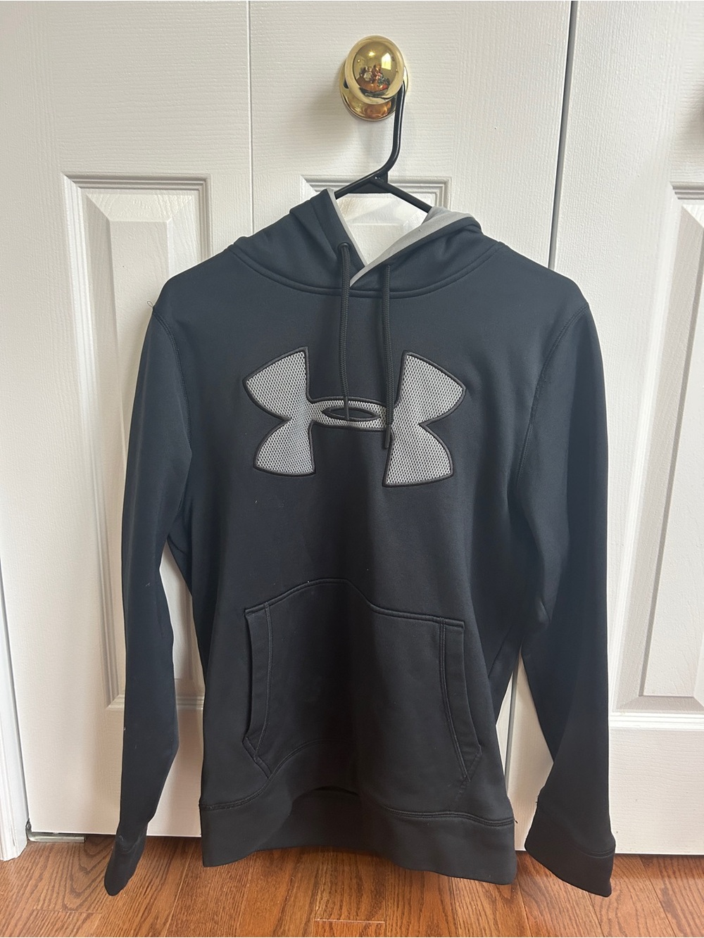 Under Armour Black and Gray Hooded Athletic Pullover